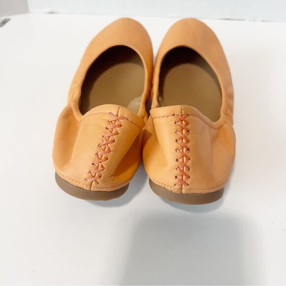 Eureka Aubrey Kipskin Leather Ballet Flats Cantaloupe Peach Coral Comfort Sz 7.5 - Picture 4 of 6